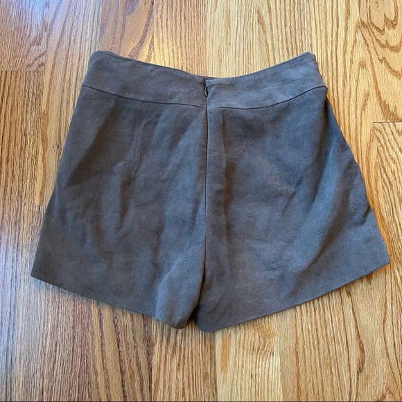 Intermix brown goat suede tie-waist shorts size small - Picture 5 of 8
